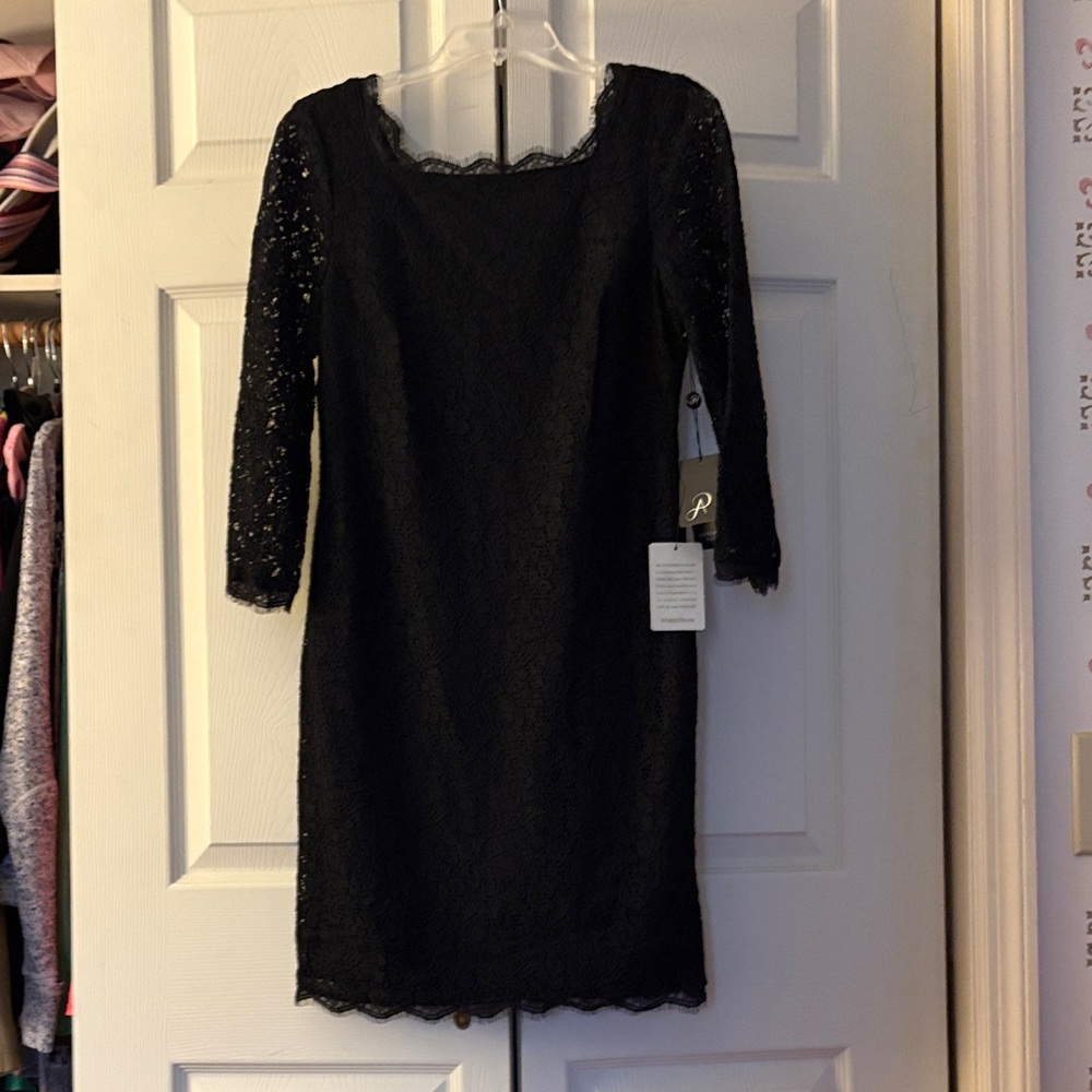 Elegant Black Lace Dress by Adrianna Papell